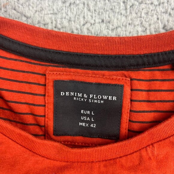 Denim & Flowers Golden Gate Bridge T-shirt Mens Size Large Orange - Picture 3 of 10